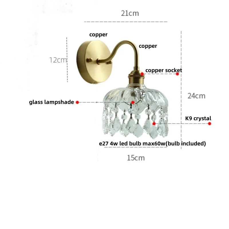 DecorBites™ Conch Copper LED Wall Light Fixture with Pull Chain Switch