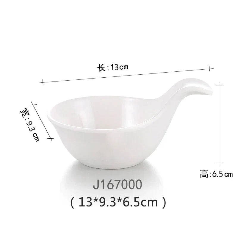 DecorBites™ Black Melamine Plastic Dipping Sauce Dish Bowl Set - Pack of 4