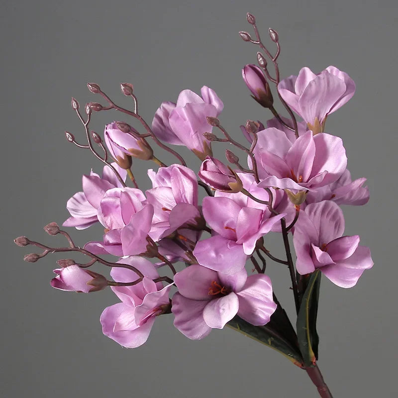 DecorBites™ Artificial Orchid Magnolia Bouquet for Wedding Home Decor and Easter, Living Room Fake Flower