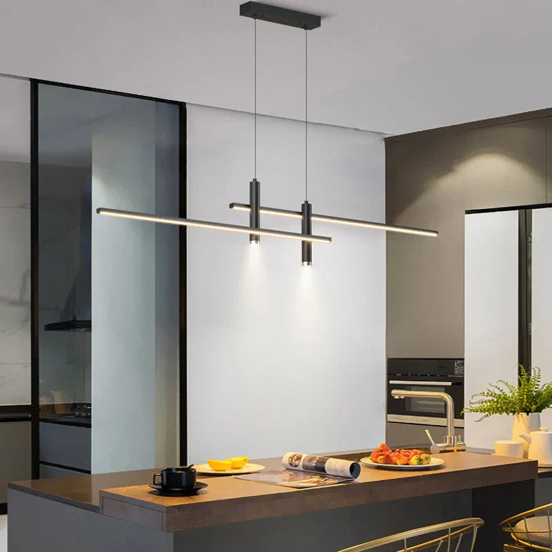 DecorBites™ Black Gold Nordic LED Pendant Chandelier for Dining Table - Modern Minimalist Design