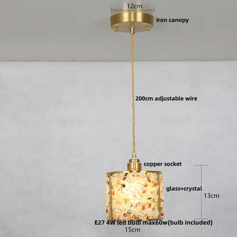 DecorBites™ Glass Crystal LED Pendant Light - Adjustable Luxury Fixture for Kitchen, Foyer, Bathroom