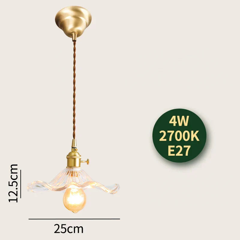 DecorBites™ Glass Lamp LED Pendant Light Fixture with Copper Socket for Nordic Modern Home Decor