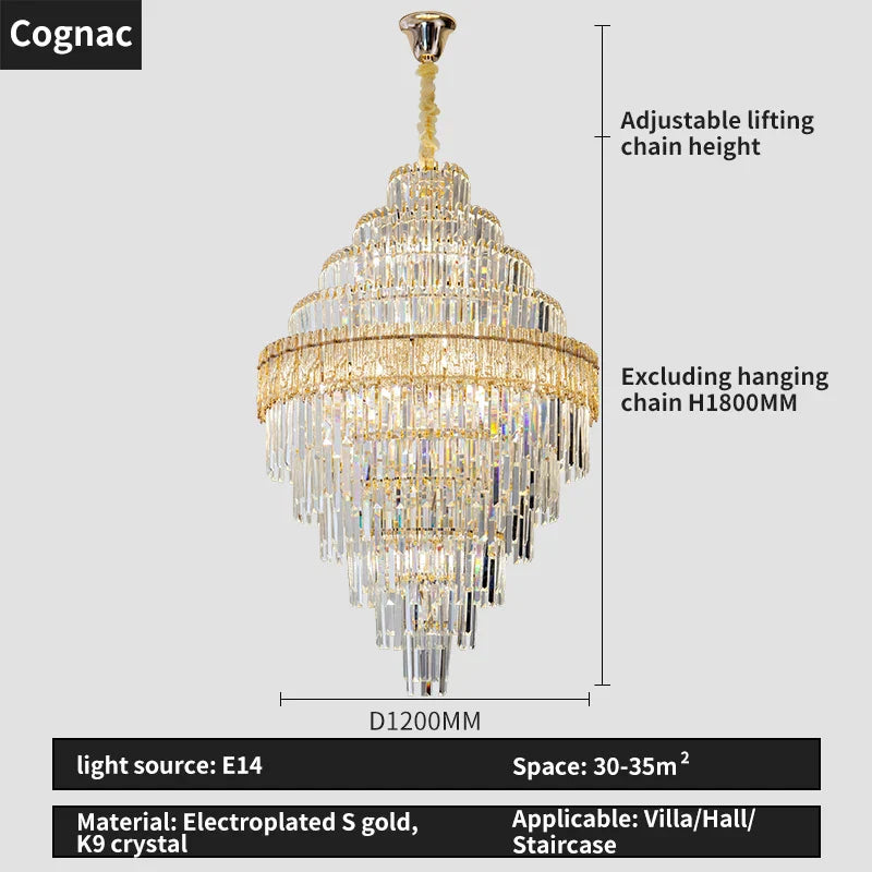 DecorBites™ Elegant Crystal Chandelier: Modern European Lighting for Living, Dining & Bedroom