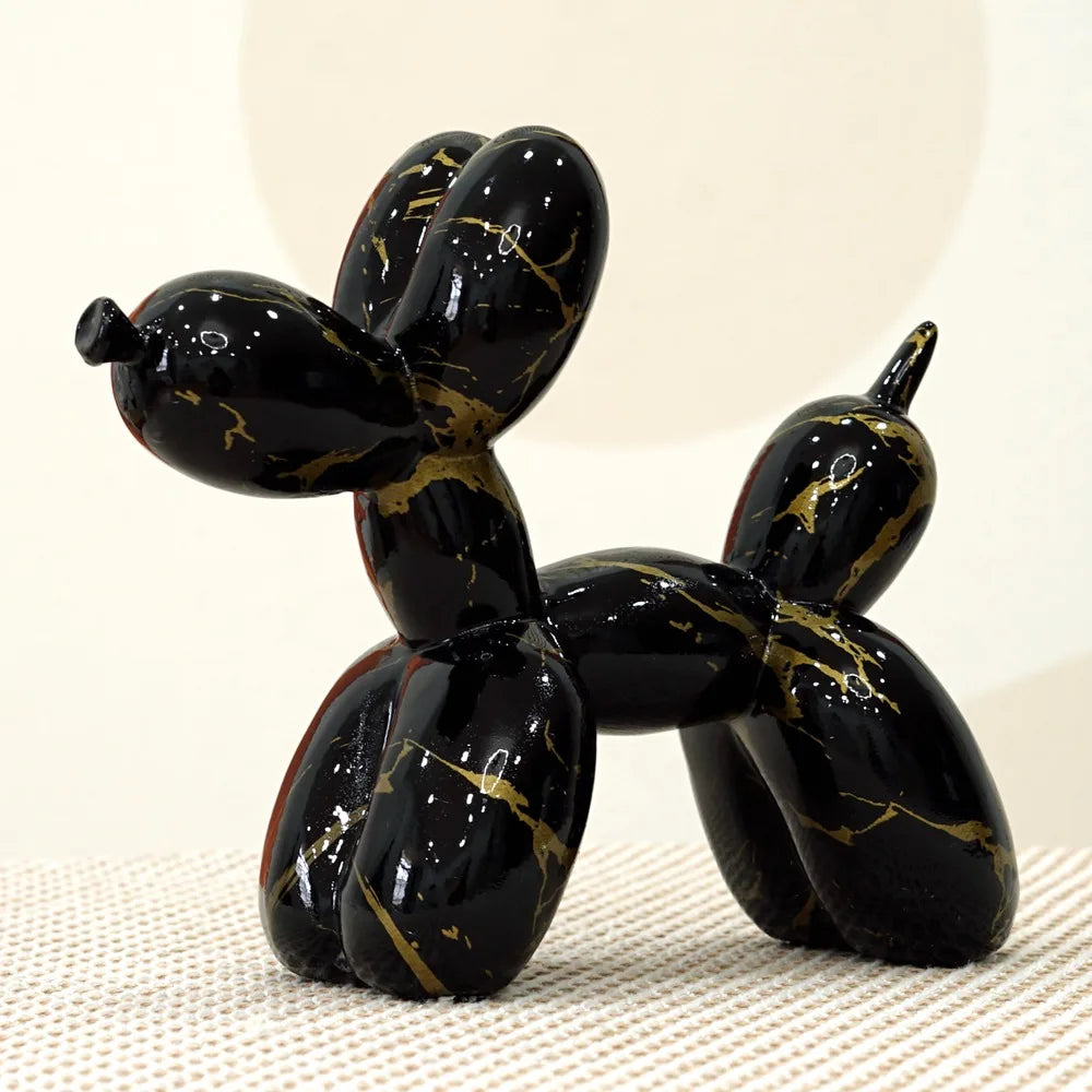 DecorBites™ Balloon Dog Sculpture Modern Decor Black White Pink Room Figurines