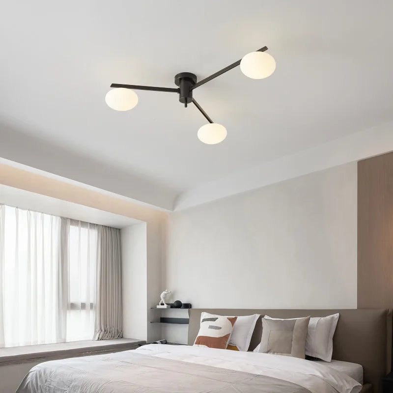 DecorBites™ Brass Glass Ceiling Lamp, G9 Bulb Suspension Light for Bedroom, Living Room
