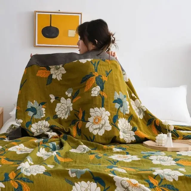 DecorBites™ Boho Cotton Blanket and Throw - Soft, Durable, and Stylish for Bed, Sofa, or Travel