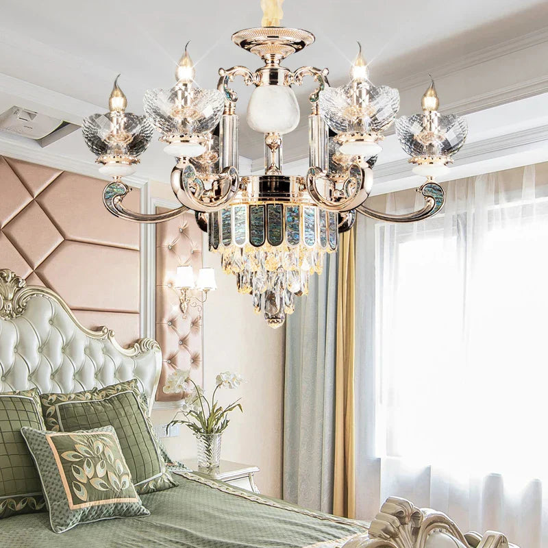 DecorBites™ Crystal Candle Chandelier: Modern European Living Room Lighting