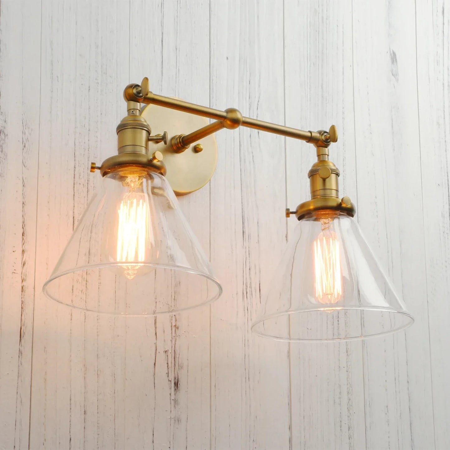 DecorBites™ Funnel Glass Wall Sconce Light Fixture for Bedroom and Loft Decor