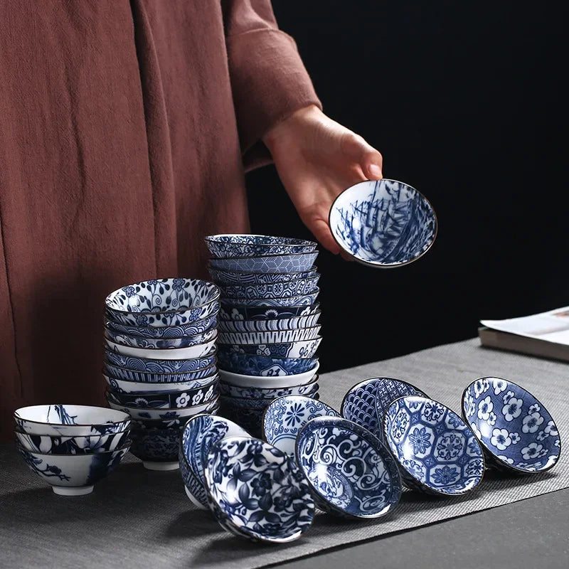 DecorBites™ Ceramic Kung Fu Tea Cup, Japanese Style Porcelain Espresso Coffee Cup