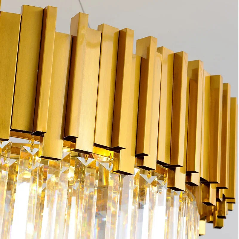 DecorBites™ Gold Black Crystal Chandeliers LED Ceiling Light for Luxe Living & Hospitality