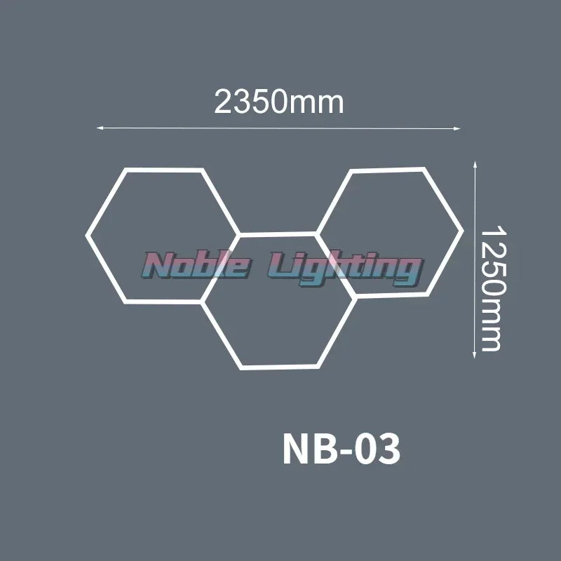 DecorBites™ Geometric LED Lights for Exhibition Car Detailing Garage Workshop - Polygonal Snowflake Theme