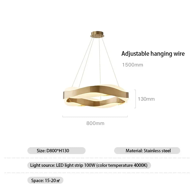 DecorBites™ Black Circle Chandelier Luxury Pendant Light for Home Decor