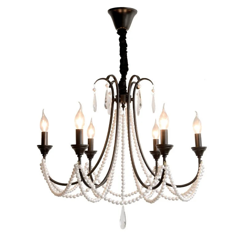 DecorBites™ Black E14 Candle Chandelier: French Living Room Pendant Lighting for Home Decor