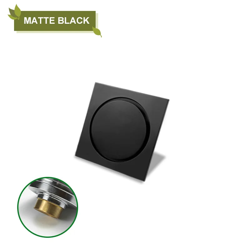 DecorBites™ Brass Square Shower Floor Drain for Kitchen and Bathroom, Insect-proof and Odor-proof