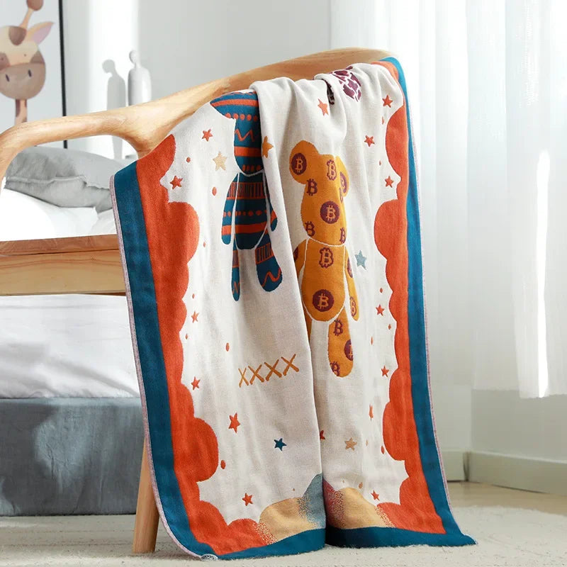 DecorBites™ Boho Cotton Gauze Bath Towel - Quick-Dry & Large Wrap