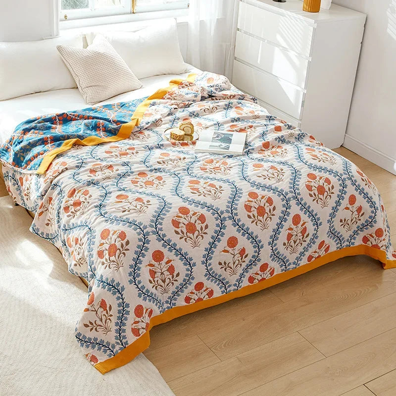 DecorBites™ Cotton Leisure Blanket: Luxury Soft Blanket for Summer, Single/Double Bedspread, Sofa Towel - Nordic Home Decor