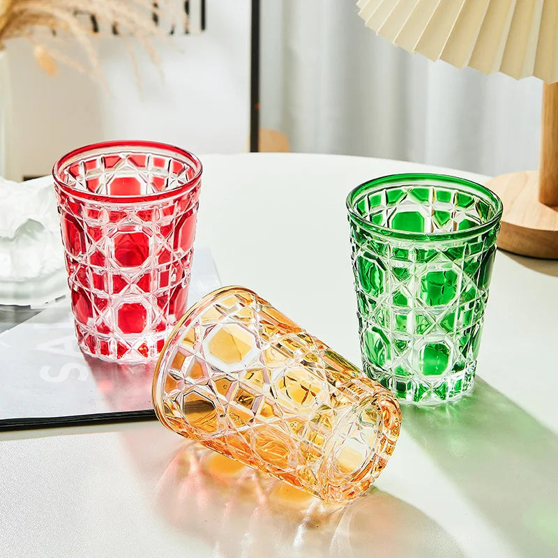 DecorBites™ 310ml Hand-carved Heavy Whiskey Glass Tumbler Cup