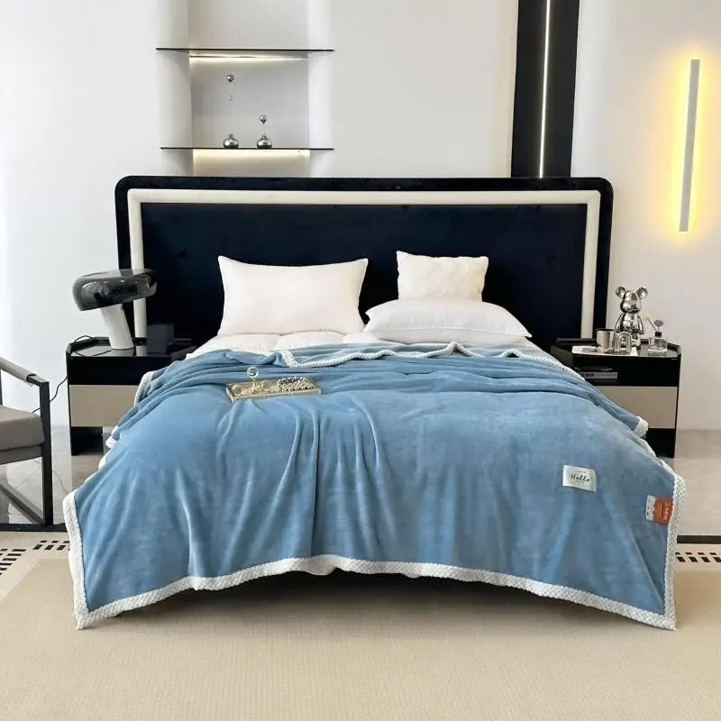 DecorBites™ Cozy Flannel Nap Blanket - Solid Color Warmth