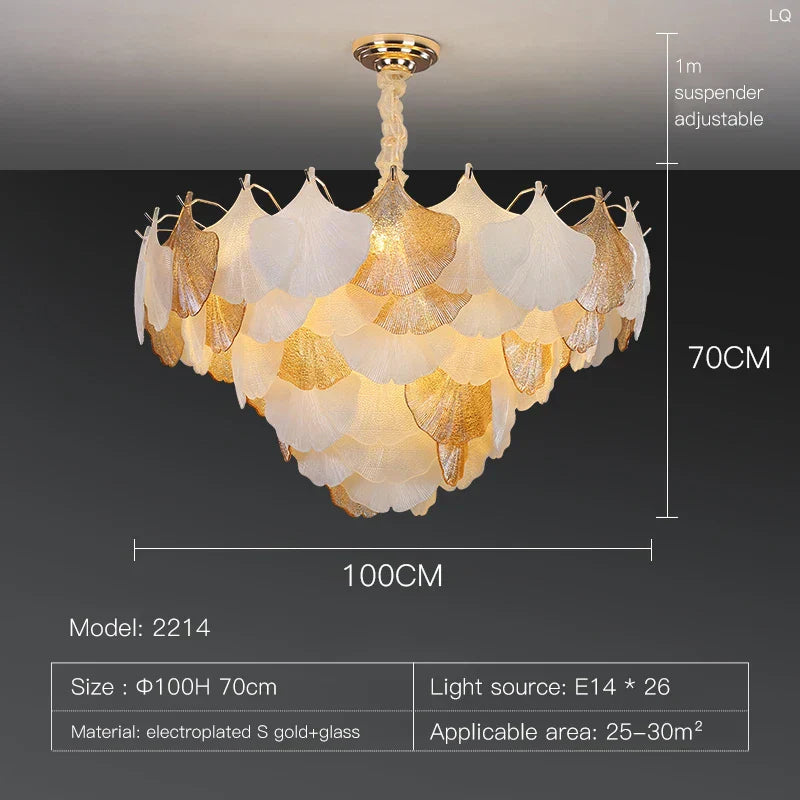 DecorBites™ Crystal Chandelier Shell Lamp: Luxury Nordic Design for Living Room, Bedroom, Hall