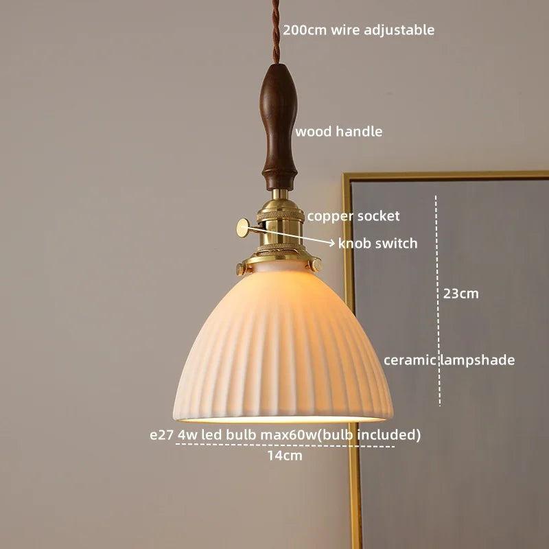 DecorBites™ Ceramic LED Pendant Light Nordic Modern Hanging Lamp for Home Decor
