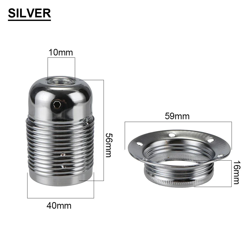 DecorBites™ Industrial Metal Lamp Base Holder E26 E27 Light Sockets for Pendant Shade