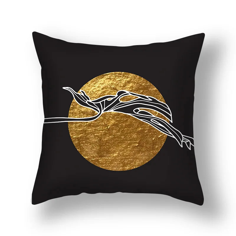 DecorBites™ Ginkgo Leaves Print Sofa Pillowcase 45x45cm Modern Nordic Chair Cushion Cover