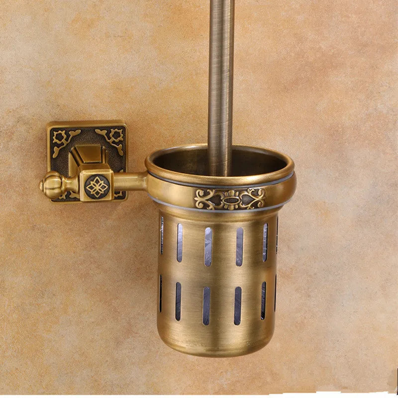 DecorBites™ Aluminum Carved Toilet Brush Holder Set