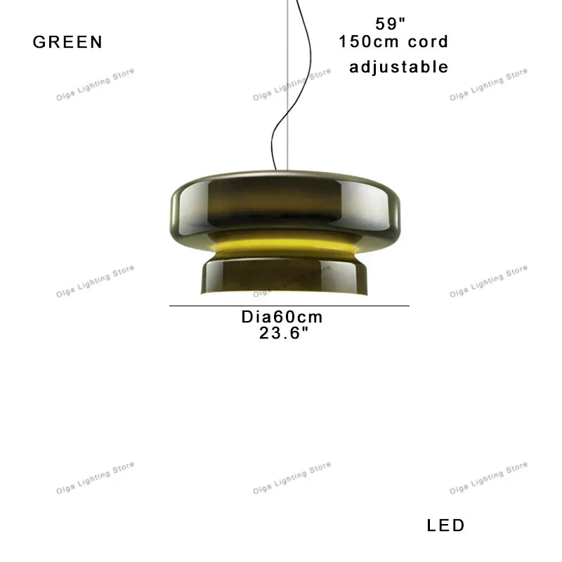 DecorBites™ Amber Glass Ceiling Pendant Lights for Kitchen Island Dining Table Decoration