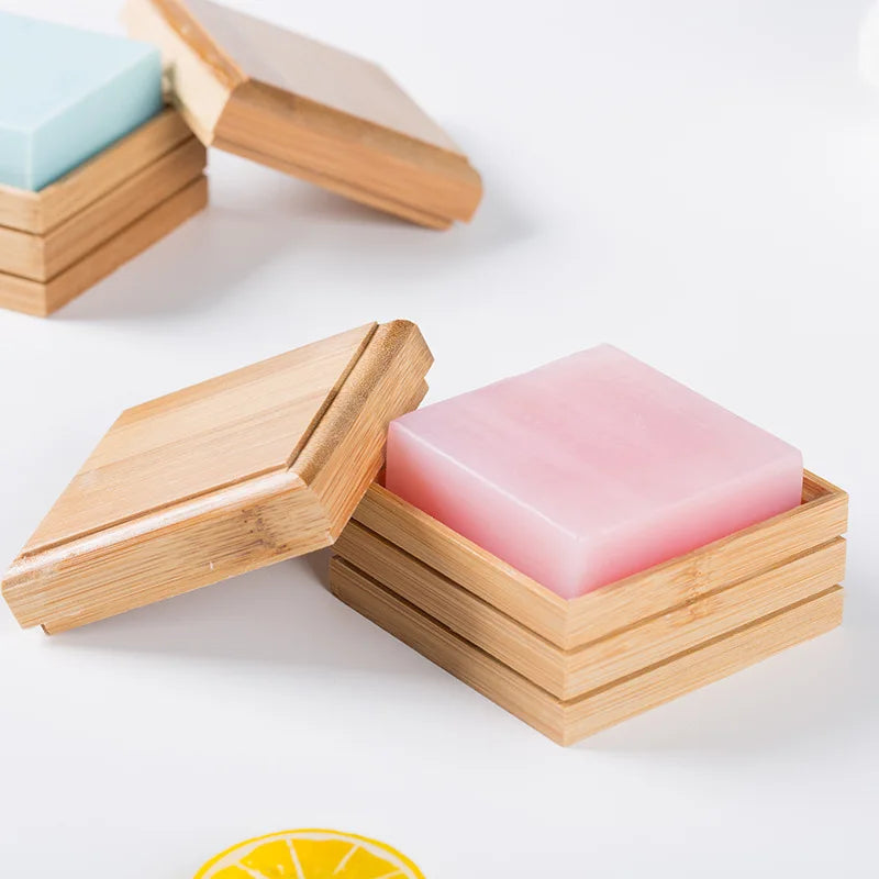 DecorBites™ Bamboo Soap Dish - Eco-Friendly Wooden Soap Rack for Bathroom Storage