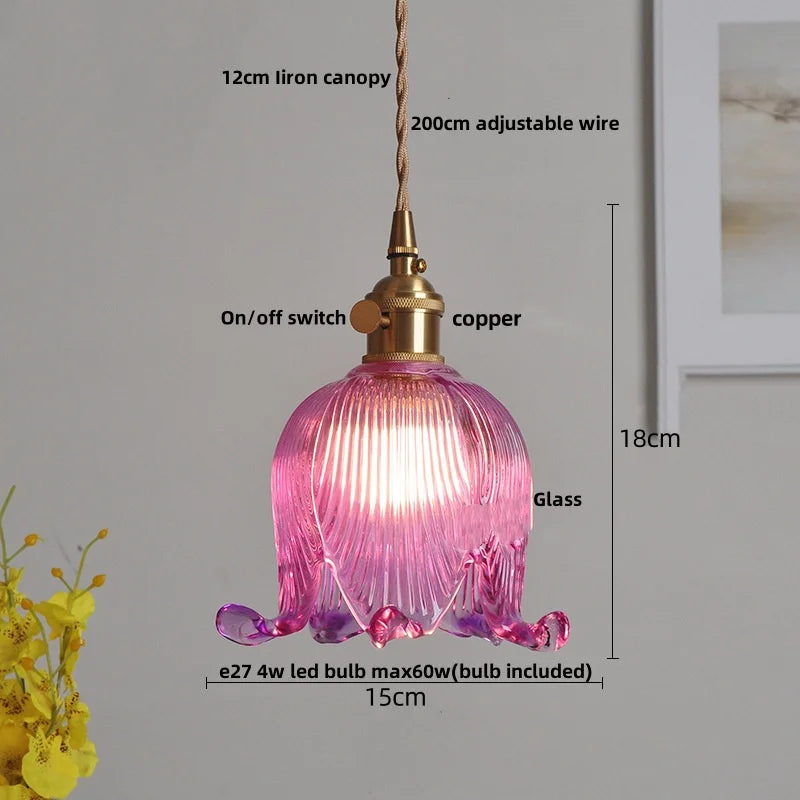 DecorBites™ Clear Glass Copper Pendant Lights Adjustable Modern Wire Nordic Vanity Light