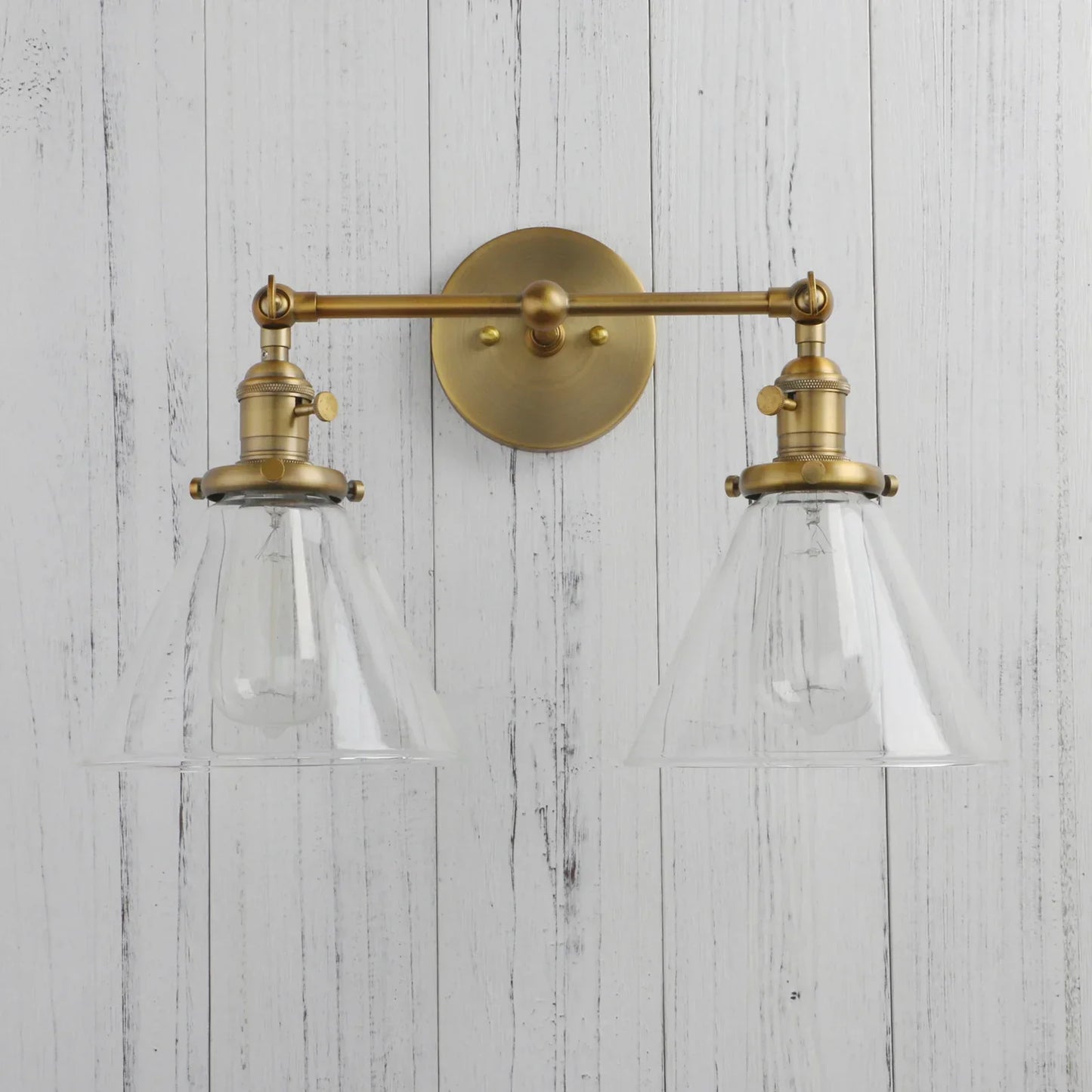 DecorBites™ Funnel Glass Wall Sconce Light Fixture for Bedroom and Loft Decor