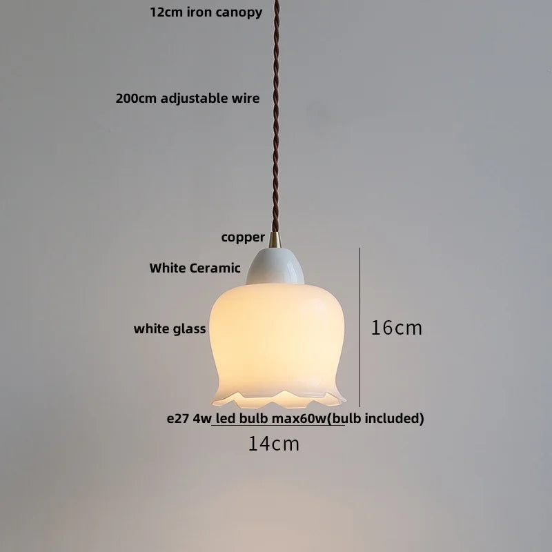 DecorBites™ Copper White Glass LED Pendant Lamp for Modern Living Room Decor