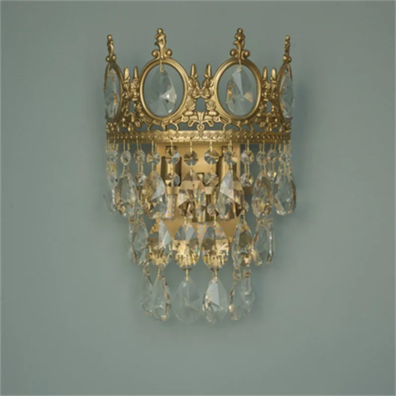 DecorBites™ Crown Crystal Chandelier LED Pendant Light for Living Bedroom