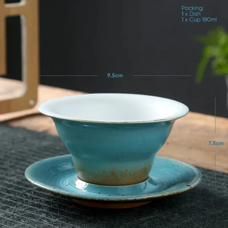 DecorBites™ Ceramic Latte Coffee Cup and Saucer Set for Afternoon Tea and Breakfast