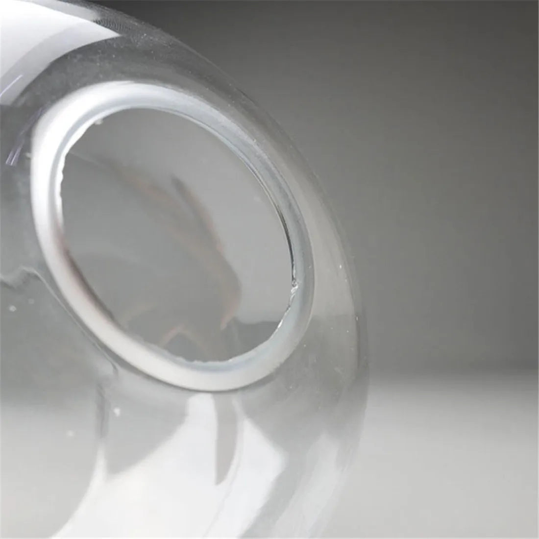 DecorBites™ Hand Blown Clear Glass Globe Lamp Shade with 2 Ends Opening, D18cm Glass Cover Ball Lampshade