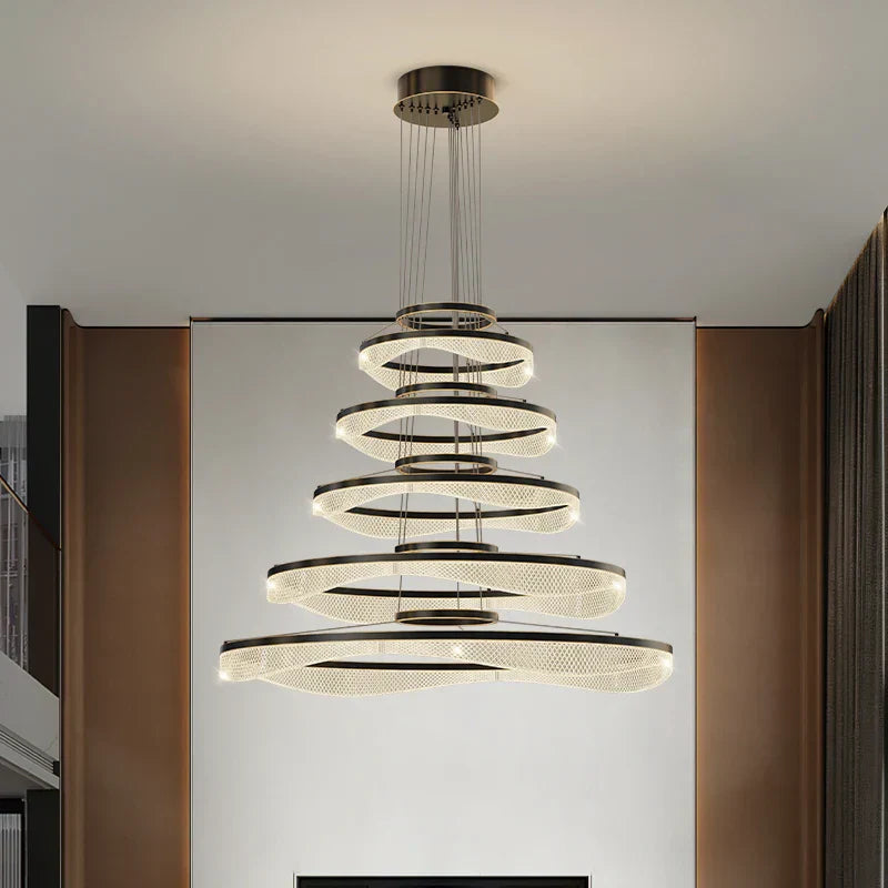 DecorBites™ Acrylic Living Room Chandelier Pendant Light Fixture_LED Hanging Lamp