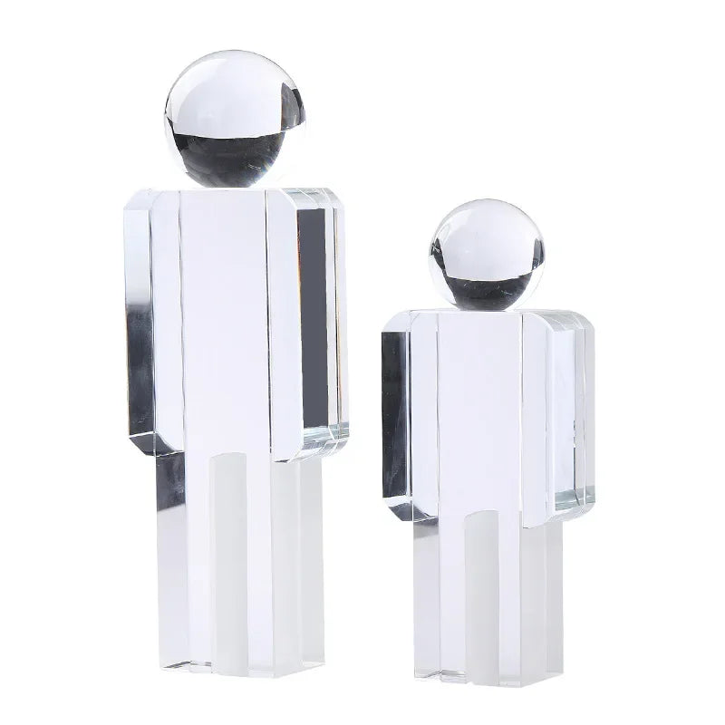 DecorBites™ Crystal Man Statue Glass Figure Sculpture Home Decor Ornaments
