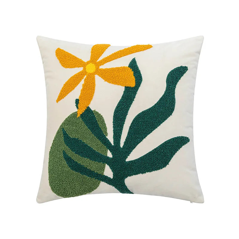 DecorBites™ Cartoon Abstract Embroidery Cushion Cover 45*45 Soft Velvet Throw Pillow Case