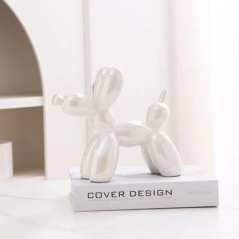 DecorBites™ Balloon Dog Ceramic Sculpture Ornament for Home Office Decor & Gifts