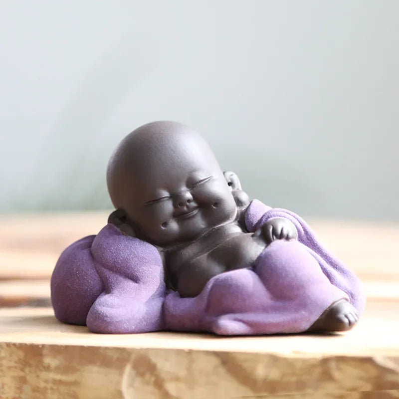 DecorBites™ Ceramic Maitreya Buddha Statue Tea Sculpture Figurine Craft Display Ornament