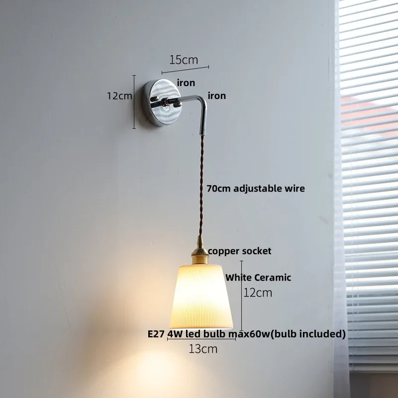 DecorBites™ Ceramic LED Wall Light with Pull Chain Switch - Nordic Design