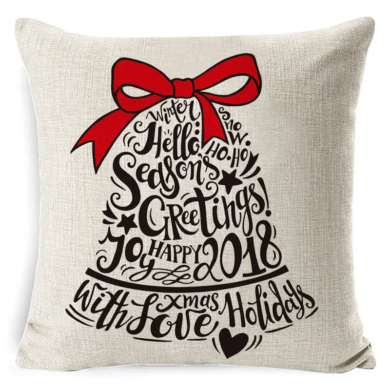 DecorBites™ Christmas Deer Linen Pillow Cover 45x45cm for Home Sofa Decor