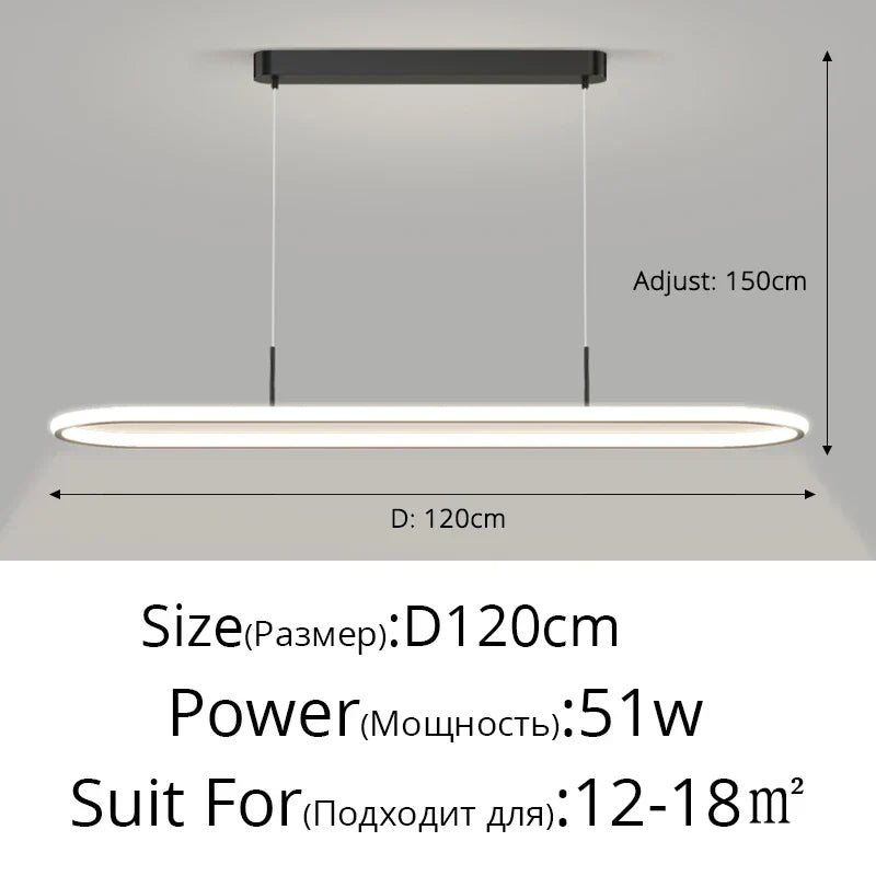 DecorBites™ LED Pendant Light for Dining Table Kitchen Home Decoration Indo Lighting Lustre White Black Fixture Hanging Lamp