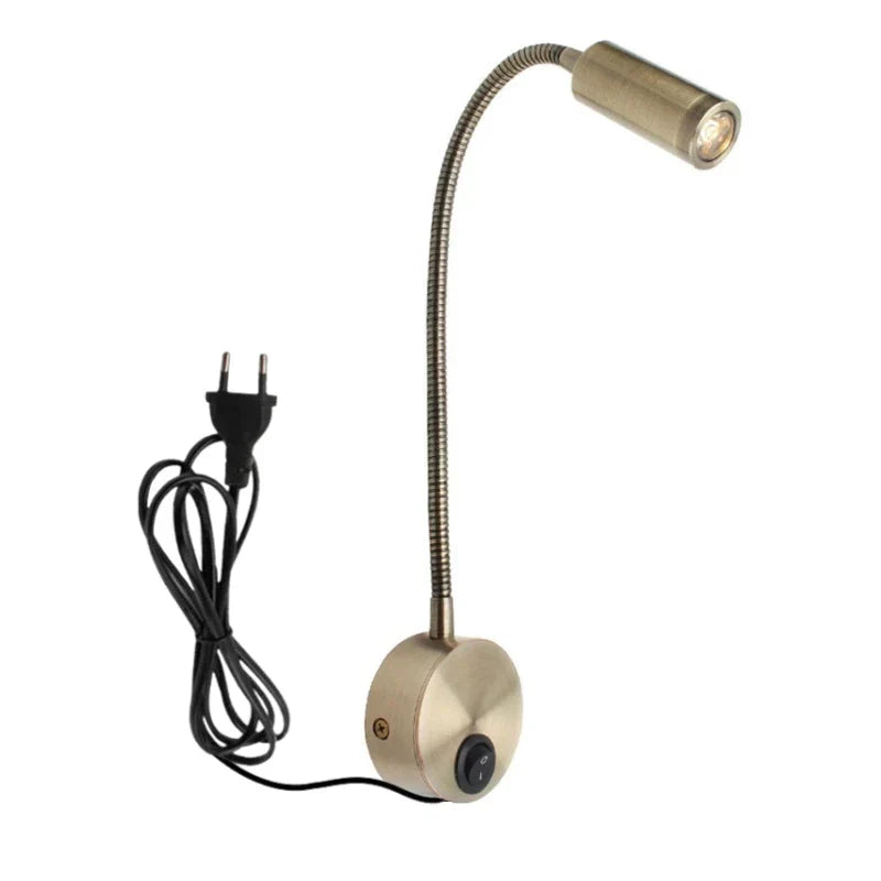 DecorBites™ Bronze Gooseneck LED Wall Lamp Bedroom Bedside Sconce Spot Lighting