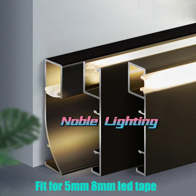 DecorBites™ 5cm LED Aluminium Profile Baseboard for Surface Mounted Linear Lighting