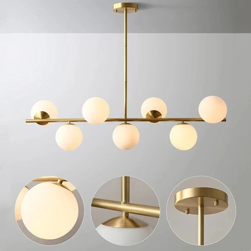DecorBites™ Glass Ball Pendant Chandelier: Modern LED Ceiling Lamp, Nordic Style Home Lighting