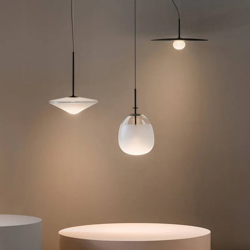 DecorBites™ Glass Flying Saucer Chandelier - LED Hardware Pendant Lighting for Living Room