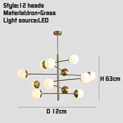 DecorBites™ Glass Bubble Chandelier for Kitchen Bar Dining Bedroom Lighting