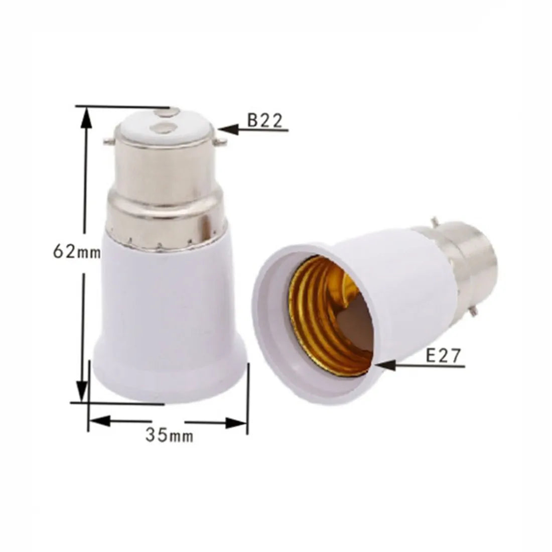 DecorBites™ B22 to E27/E14 to E27 Lamp Base Converter- Home Light Socket Adapter