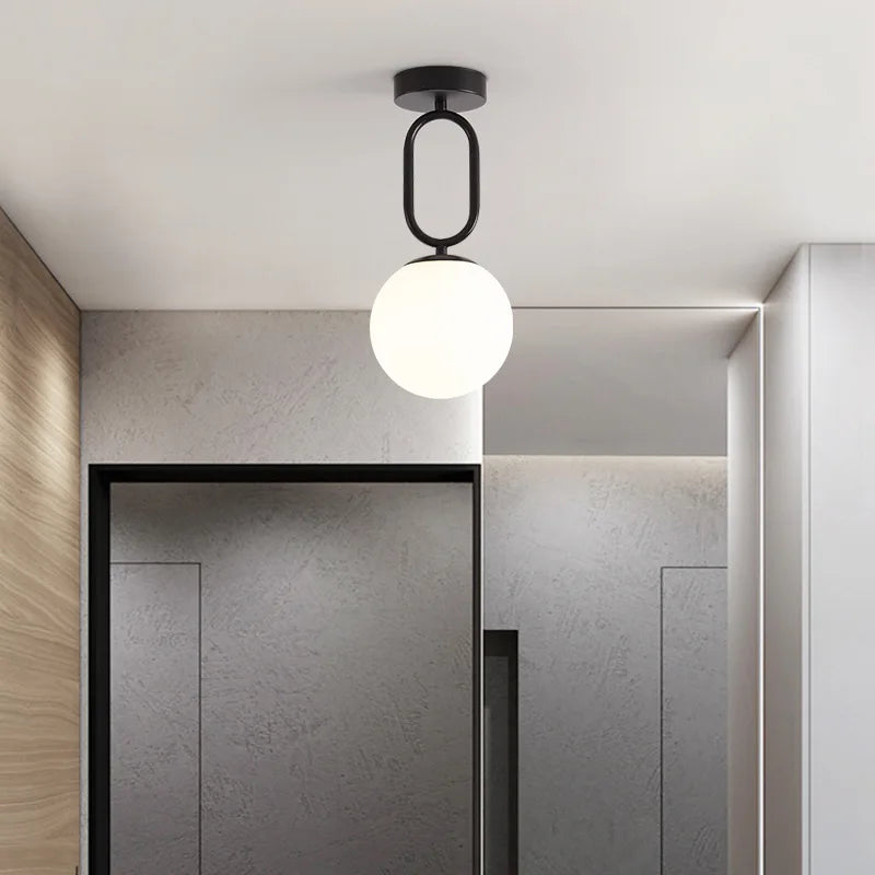 DecorBites™ Black Gold Glass Ceiling Lamp: Modern Nordic LED Lighting Fixtures